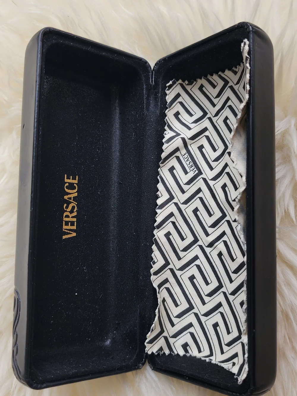Versace Black Embossed Hard Case for Eyewear